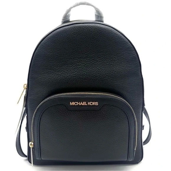 Michael Kors Medium Jaycee Backpack Black/Gold - Picture 1 of 12